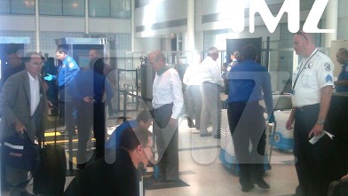 PHOTO: Donald Rumsfeld was stopped by airport security Wednesday as part of a normal security precaution.