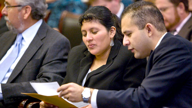 PHOTO: Encarnacion Bail Romero and attorney