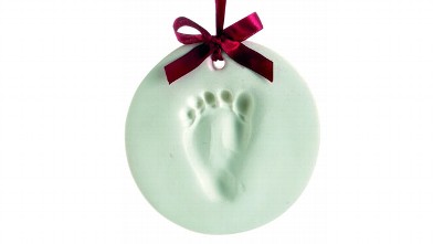 PHOTO: Baby foot print ornament.