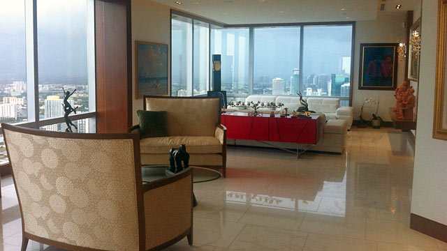 PHOTO: View from the penthouse at the Four Seasons Hotel in Miami Beach, overlooking the Atlantic Ocean from 70 stories up.