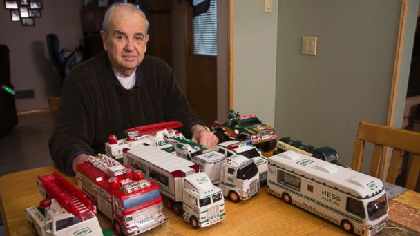 ht hess 1 kab 141224 16x9 608 Man Builds Hess Toy Truck Collection Over 50 Christmases