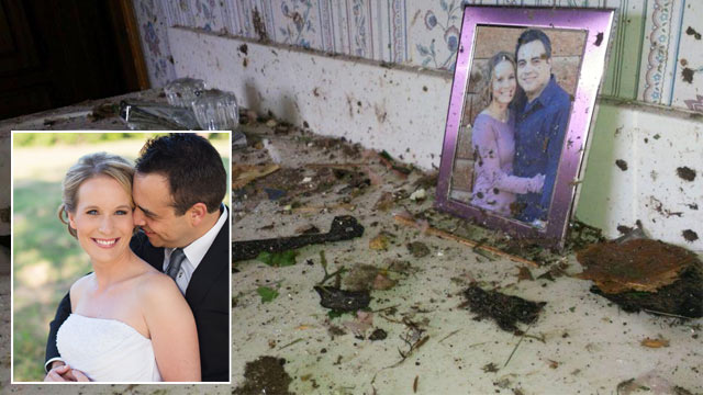 PHOTO: As devastating as the tornados impact was to their Moore, Okla., home last week, Mady Gosh and fiancé Jason Velasquez have managed to find hope in the improbable sequence of events that saved their wedding-day essentials.