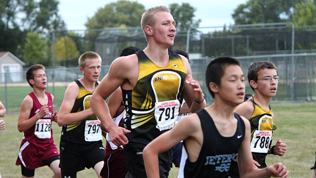 PHOTO: Hero runner Josh Ripley, racing in a meet for Andover High School.