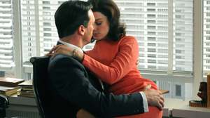 PHOTO Jon Hamm and Jessica Pare are shown in a scene from "Madmen."