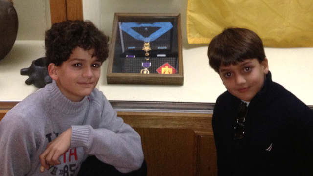 PHOTO: Michael and Mario Mazzariello, 8 and 11, tracked down the owner of medals found in an antique store.