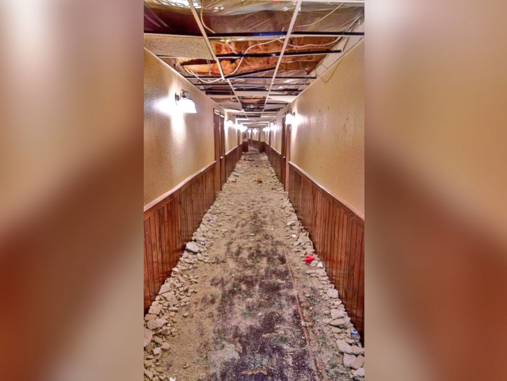 PHOTO: Photo of the damage Treetops Resort claims was done by a University of Michigan fraternity.
