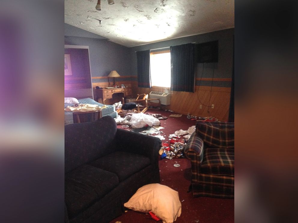 PHOTO: Photo of the damage Treetops Resort claims was done by a University of Michigan fraternity.
