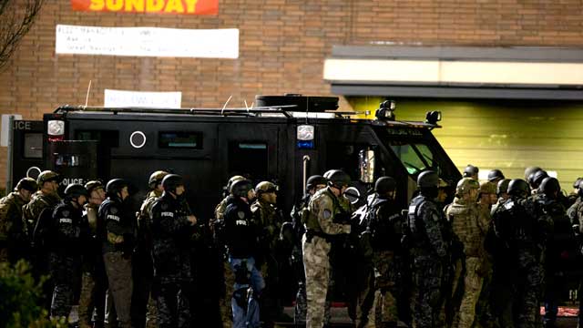 PHOTO: More than a hundred armed police officers responded to the Clackamas Town Center mall after reports of a shooting, Clackamas, Oregon, Dec. 11, 2012.