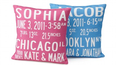 PHOTO: Birth Announcement Pillows
