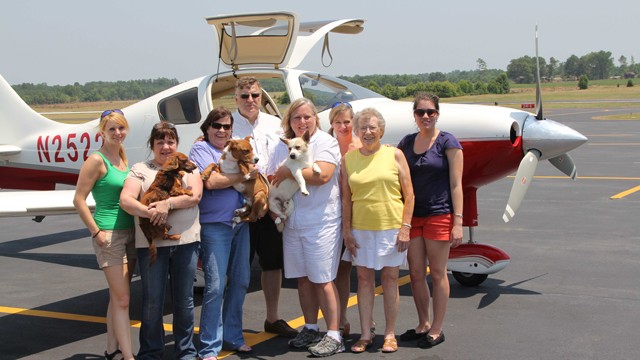 PHOTO: Volunteers from Pilots 'n Paws and Chance's Angel Rescue and Education on a recent trip.