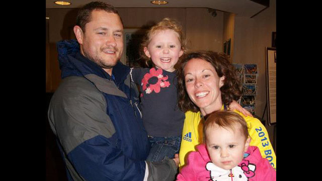 PHOTO: Ryan and Kelly Willard of Cuyahoga Falls, Ohio, pictured with their two daughters, survived both the Virginia Tech shooting and the Boston Marathon bombing.