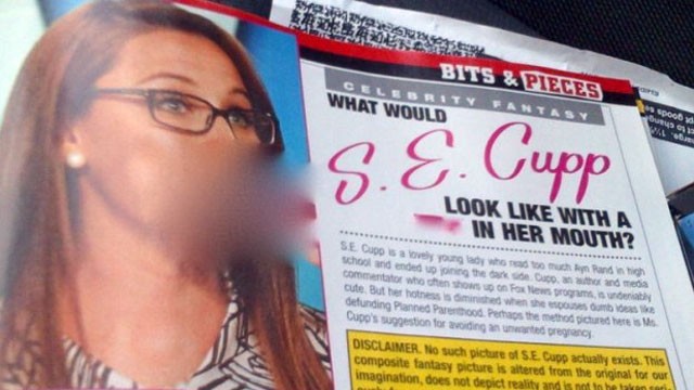 PHOTO: Seen in this blurred photo, a photoshopped explicit image published in Hustler magazine shows S.E. Cupp engaged in a sex act.