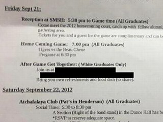 Class Reunion Letter Lists 'White Graduates Only' Party