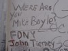 PHOTO:&nbsp;photo of message people had written to each other in the dust and debris near the World Tarde Center