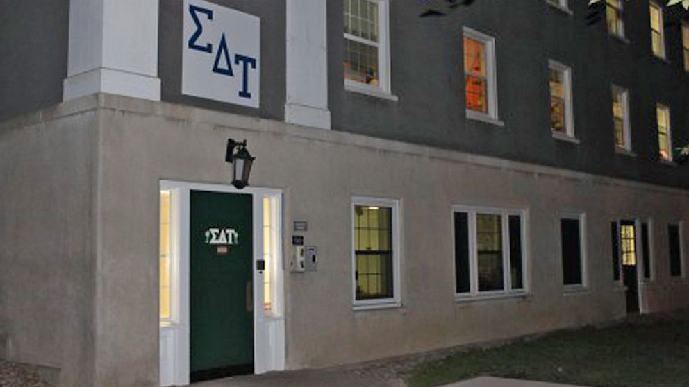 PHOTO: The outside of the Sigma Delta Tau sorority house at Union College in New York is seen here.