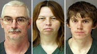 PHOTO Hutaree group members, from left, David Stone, Sr., Tina Stone, and David Stone, Jr. are shown in their mugshots.