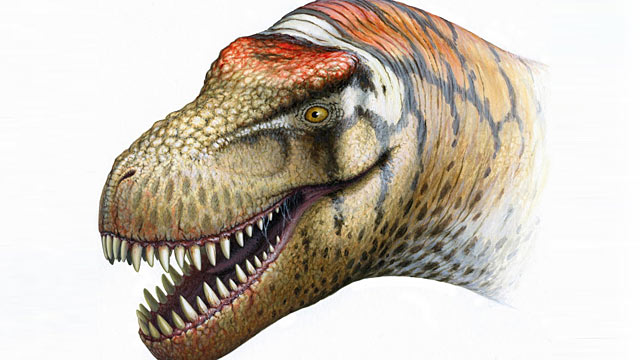PHOTO: Shown here is an illustration of a new cousin to the T. Rex that has been discovered in china.