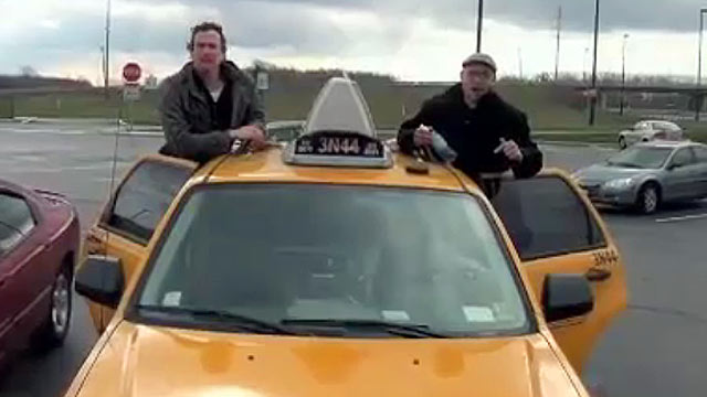 PHOTO: John Belitsky, an investment banker, was celebrating Dan Wuebben, a professor, birthday when they decided to hail a taxi to drive them from New York to Los Angeles.
