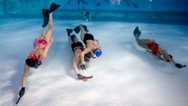 PHOTO: Underwater hockey is a relatively unknown, unique sport that is gaining speed in the United States.