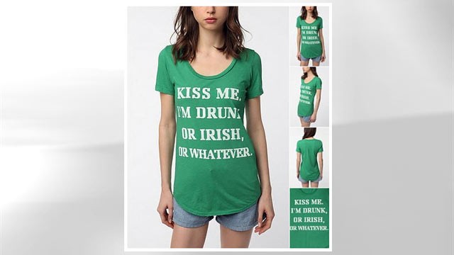 PHOTO: Urban Outfitters has come under fire for their St. Patrick's Day t-shirts.