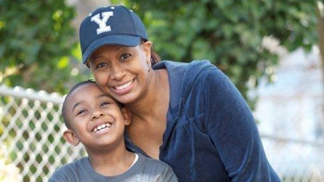 PHOTO: Veronica Marion-Rawlins with her son, James "Trey" Rawlins III, who published a childrens book about his life experiences when his mother was diagnosed with breast cancer in 2007.