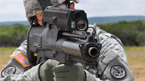 PHOTO A soldier tests the new, high-tech XM-25 on a U.S. base. Five of the weapons have been shipped to Afghanistan to be tested in combat.