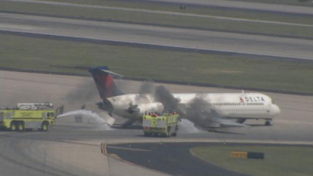 Delta Jet Blows Tire, Catches Fire Landing In Atlanta - ABC News