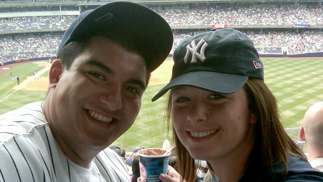PHOTO: Christian Lopez is seen with his girlfriend, Tara Johnson, at a Yankees game in this June 2010 file photo.
