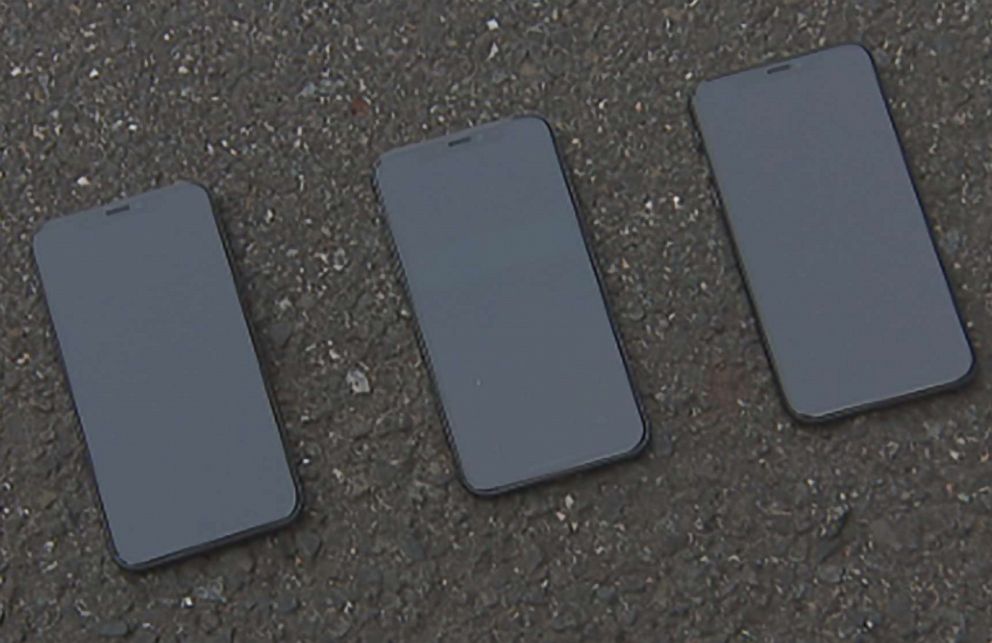 PHOTO: Good Morning America dropped three iPhone X phones from three different heights.
