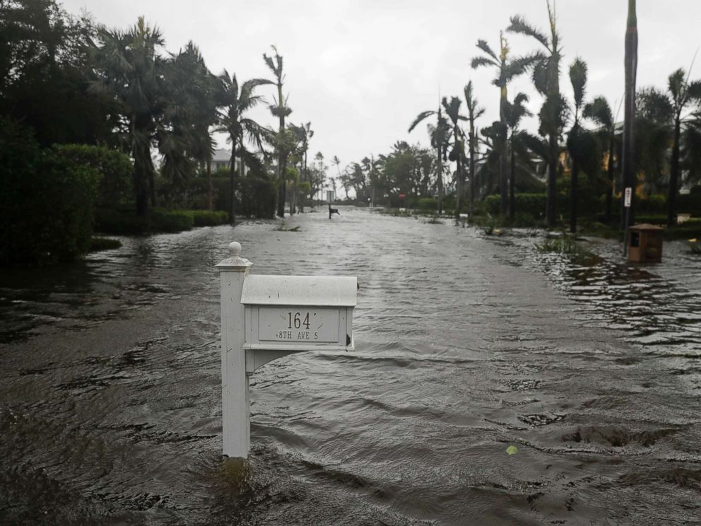 PHOTO: A street is flooded as Hurricane Irma passes through Naples, Fla., Sept. 10, 2017.