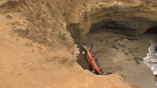 VIDEO: Suspected drunken driver was airlifted to a hospital after plunging 40 feet.
