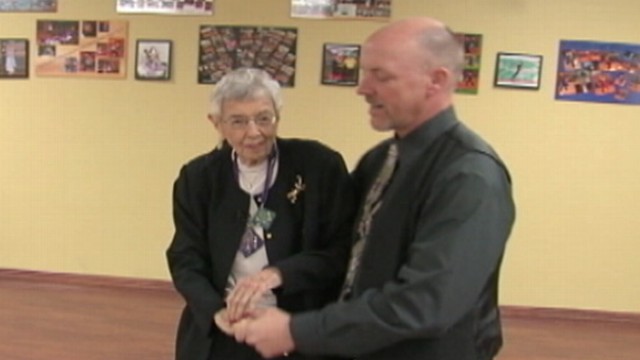 VIDEO: Virginia Harvey credits tango, fox trot with helping her feel young.