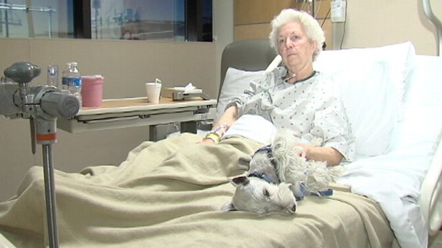 VIDEO: Bethe Bennett was woken up by her dog after passing out from a fall.