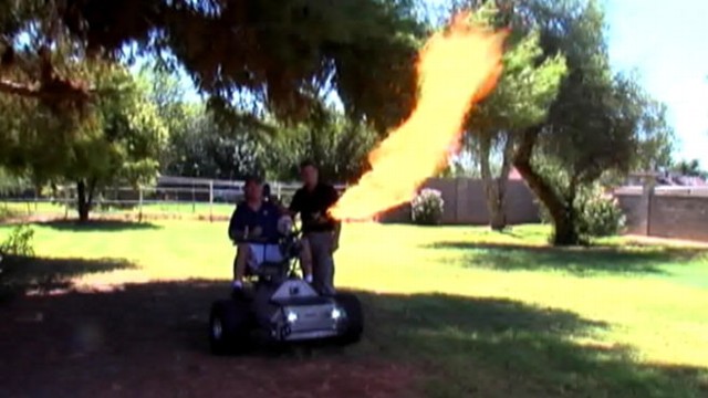 VIDEO: Lance Greathouses customized creations include flame-throwers, lights, horns, and fake guns.