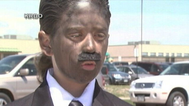 VIDEO: Sean King painted his face for portrayal of Martin Luther King Jr. at school.