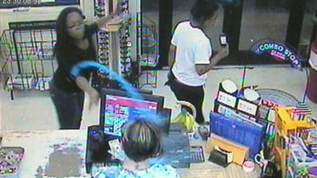 VIDEO: customers frozen-drink throw also knocked out the Oklahoma stations ability to pump gas.