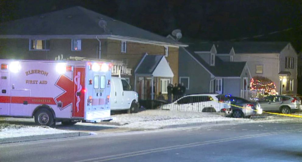 PHOTO: The crime scene outside the house in Long Branch, NJ, where a 16 year-old shot and killed members of his family and a family friend on New Years eve.