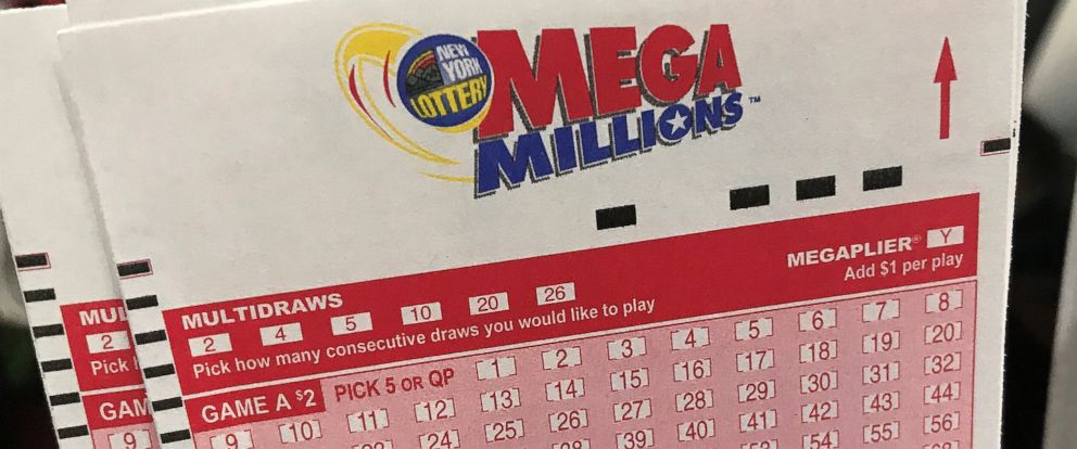 PHOTO: A Mega Millions ticket is pictured in a store in New York City, Jan. 5, 2018. 