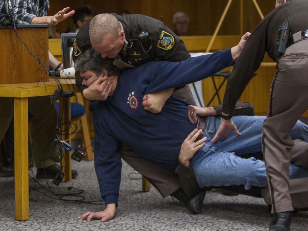 nassar father larry court victims margraves randall lunges who eaton county understand pinned deputy comforted lunged him down restrain mich