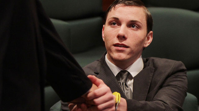 PHOTO: Matthew Scheidt shakes the hand of his attorney, Jamie Kane, following Scheidt's sentencing at the Osceola County Courthouse in Kissimmee, Florida, on November 14, 2012; Scheidt was convicted of impersonating a physician's assistant and practicing 