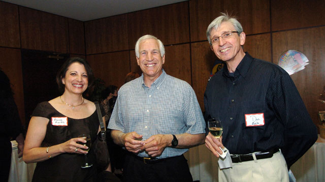 PHOTO: In this April 25, 2008 file photograph, Renee Marks, from left, Second Mile founder Jerry Sandusky, and Don Marks arrive at The Second Miles 19th Annual Art Auction at the Ramada Inn in State College, Pennsylvania.
