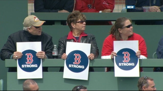 PHOTO: The Red Sox Nation turned out in force Saturday, April 20, 2013 in a defiant display of spirit after a week of terror, as shown in this screengrab from NESN (New England Sports Network).
