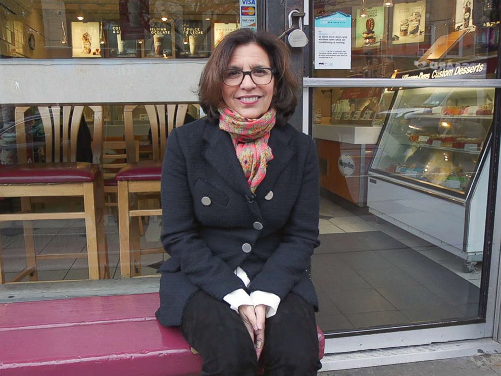 PHOTO: R.J. Palacio sits in front of the ice cream shop where she said she had an encounter that inspired her to write her childrens novel Wonder.