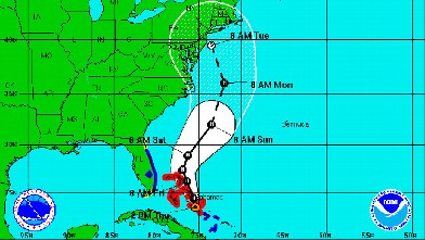 PHOTO: The projected path of Hurricane Sandy, which is threatening to hit the Northeast early next week.