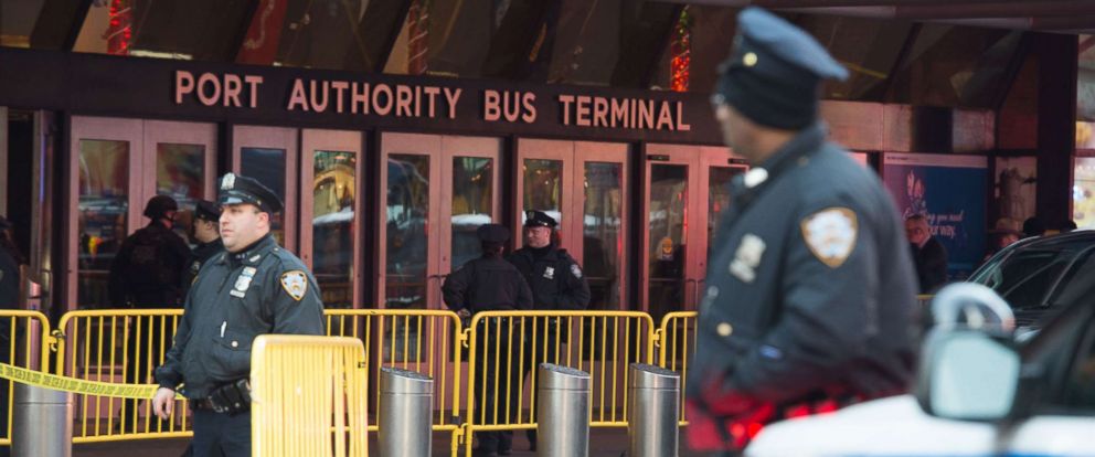 PHOTO: Police respond to a reported explosion at the Port Authority Bus Terminal, Dec. 11, 2017, in New York City. 