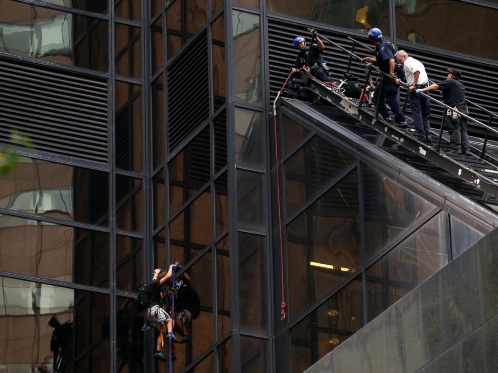 climber on trump tower