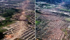 PHOTO: 1999 and 2013 views of Moore, Okla., tornado paths