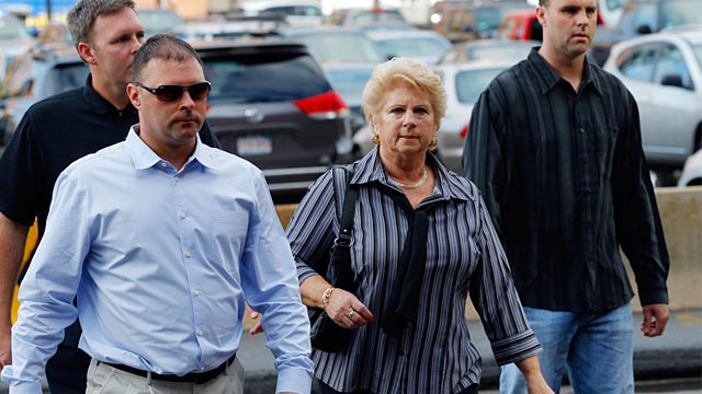 PHOTO: Patricia Donahue arrives for the first day of the trial of accused mobster James "Whitey" Bulger at federal court in Boston, June 12, 2013.
