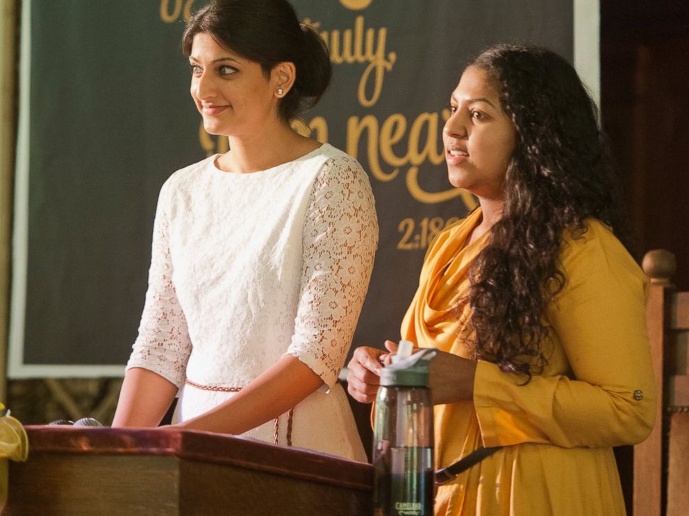 PHOTO: Sana Muttalib, Co-President, and M. Hasna Maznavi, Founder and Co-President of the Womens Mosque of America prepare for prayer service in downtown Los Angeles, Jan. 30, 2015. 