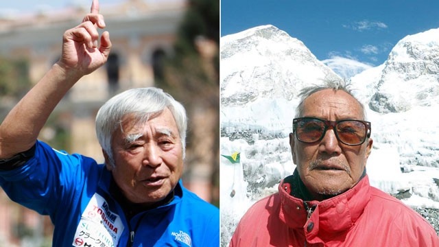 PHOTO: Yuichiro Miura and Min Bahadur Sherchan